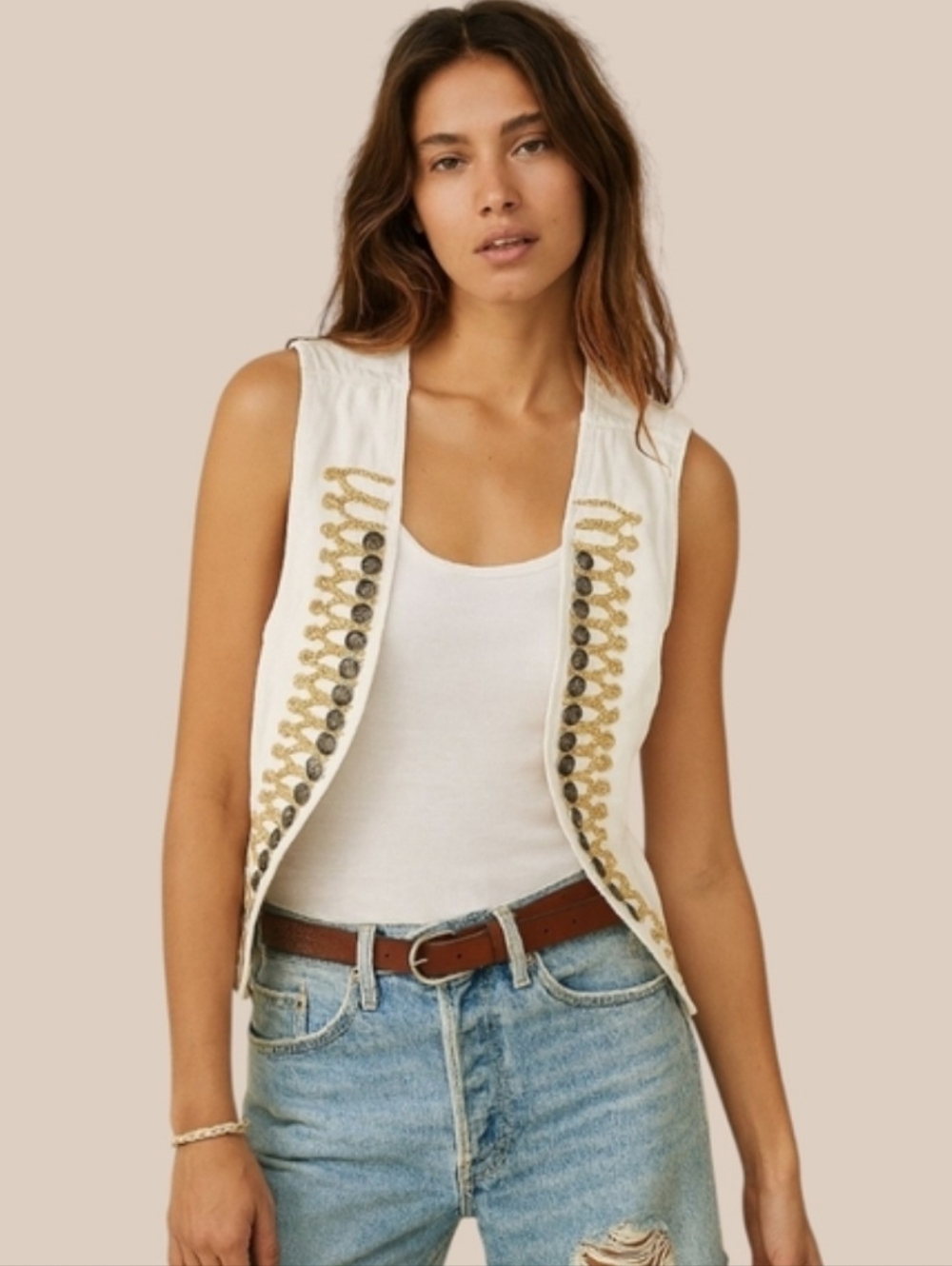 Free People Military Shrunken Vest - XS